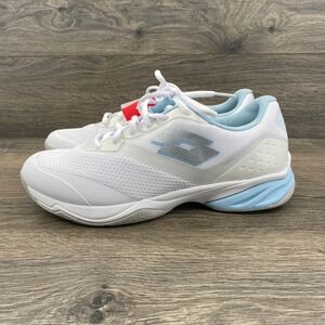 Lotto Men's Tennis Shoes White Blue Lightweight Control Size 10 US
